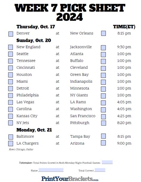 nfl week 7 schedule printable.